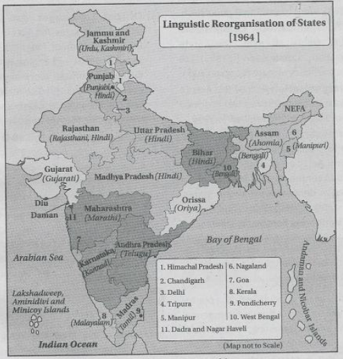 WBBSE Solutions For Class 10 History Chapter 8 Post Colonial India Second Half Of The 20th Century Paper Linguistic Reorganisation of States