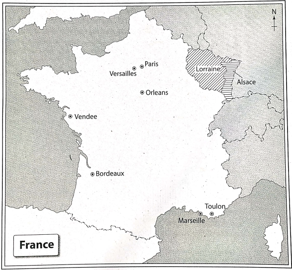 WBBSE Solutions For Class 9 History Map Pointing Outline Map Of France 