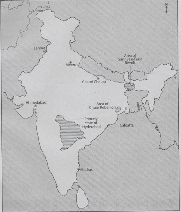 WBBSE Solutions for Class 10 History outline map of India 2