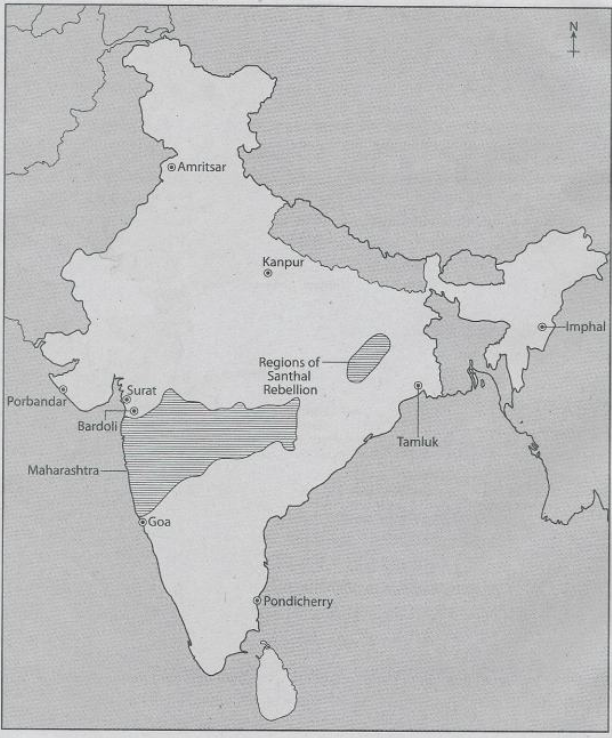 WBBSE Solutions For Class 10 History Outline Map Of India 3 