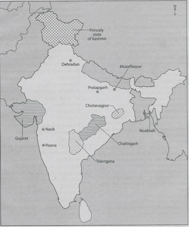 WBBSE Solutions for Class 10 History outline map of India 4