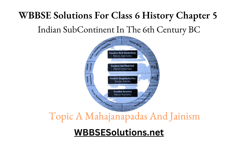 WBBSE Solutions For Class 6 History Chapter 5 Indian SubContinent In The 6th Century BC Topic A Mahajanapadas And Jainism