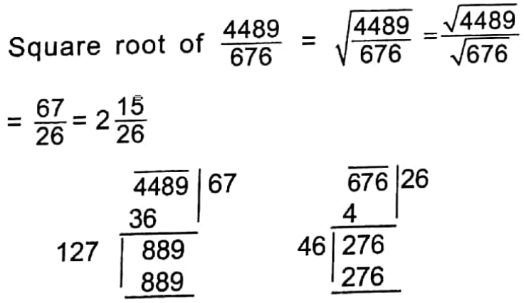 WBBSE Solutions For Class 7 Maths Arithmetic Chapter 4 Square Root Of Fraction Exercise 4 Problems On Square Root Of Vulgar Fractions Example 4