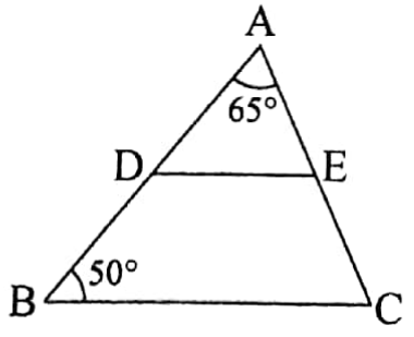 WBBSE Solutions For Class 7 Maths Geometry Chapter 1 Angle Triangle And Quadrilateral Exercise 1 DE Parallel To BC Is The Transversal