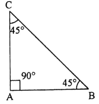 WBBSE Solutions For Class 7 Maths Geometry Chapter 1 Angle Triangle And Quadrilateral Exercise 1 Three Angles Of A Right Angled Isosceles Triangle