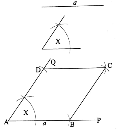 WBBSE Solutions For Class 7 Maths Geometry Chapter 2 Miscellaneous Constructions Exercise 2 Construct A Rhombus When length Of Its Side