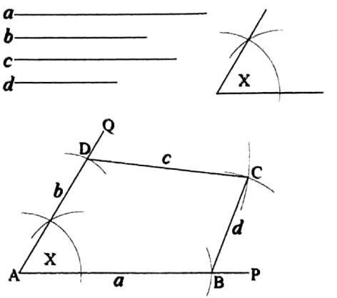 WBBSE Solutions For Class 7 Maths Geometry Chapter 2 Miscellaneous Constructions Exercise 2 Quadrialateral Length Of Its Four Sides And Measure Of An Angle