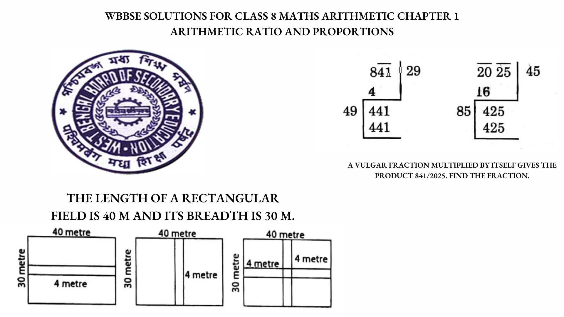 WBBSE Solutions For Class 8 Maths Arithmetic Chapter 1