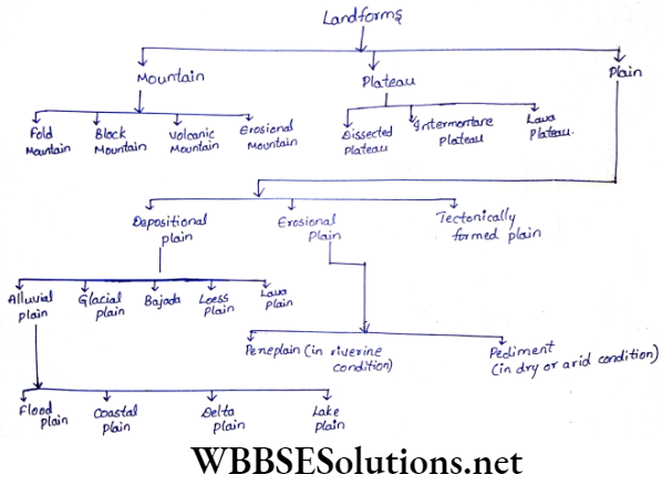 WBBSE Solutions For Class 9 Geography And Environment Chapter 4 Geomorphic Process And Landforms Of The Earth Mountain Flowchart