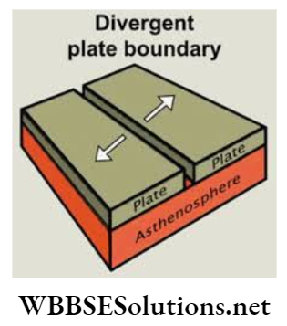 WBBSE Solutions For Class 9 Geography And Environment Chapter 4 Geomorphic Process And Landforms Of The Earth volcanic eruption in diverging plate boundary