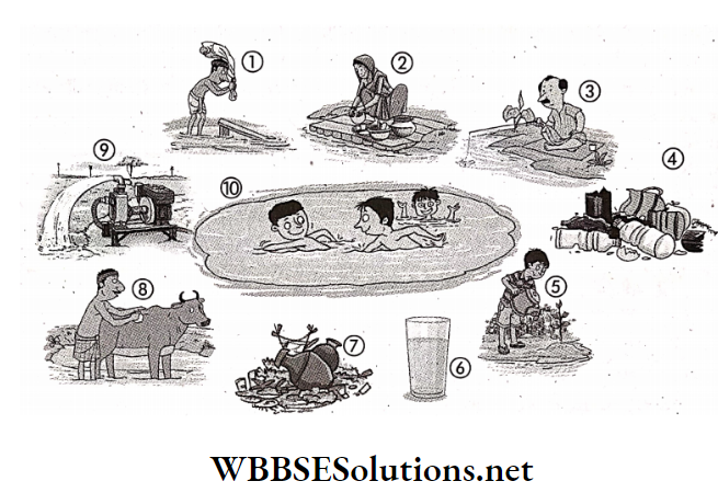 WBBSE Solutions For Class 7 Geography Chapter 7 Water Pollution People use pond water and for purpose