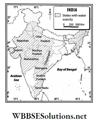 WBBSE Solutions For Class 7 Geography Chapter 7 Water Pollution States of India facing water crisis