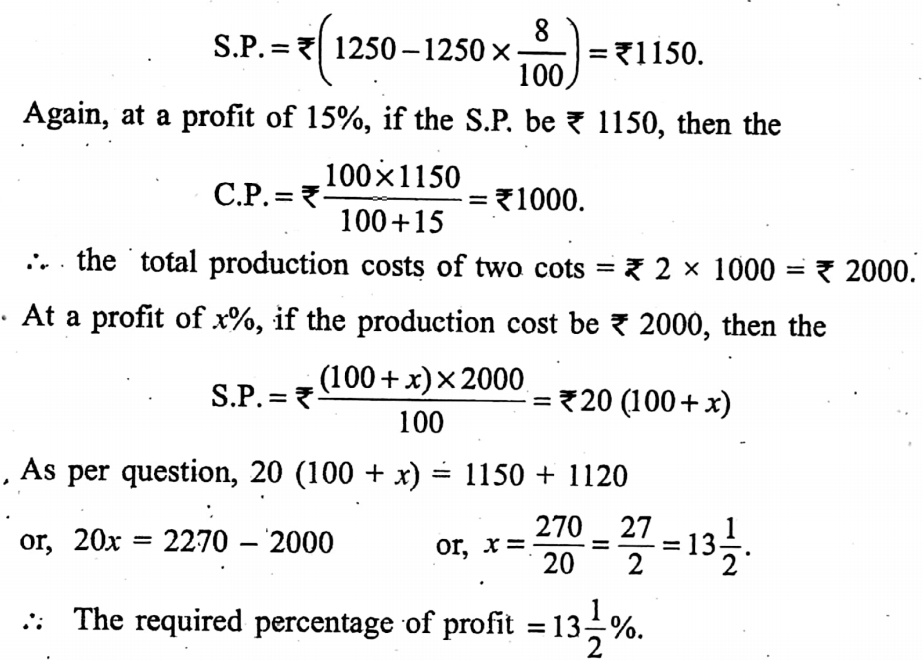 WBBSE Solutions For Class 9 Maths Arithmetic Chapter 2 Profit And Loss 10