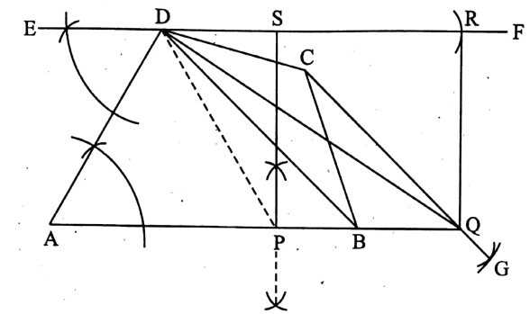 WBBSE Solutions For Class 9 Maths Solid Geometry Chapter 6 Construction Drawing Of Triangles Equal To The Area Of A Given Quadrilateral Application 1