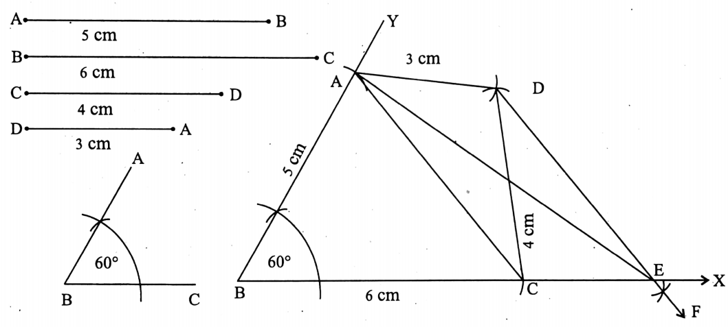 WBBSE Solutions For Class 9 Maths Solid Geometry Chapter 6 Construction Drawing Of Triangles Equal To The Area Of A Given Quadrilateral Question 1