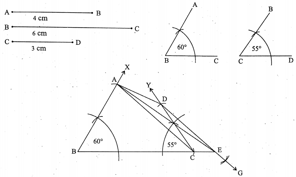 WBBSE Solutions For Class 9 Maths Solid Geometry Chapter 6 Construction Drawing Of Triangles Equal To The Area Of A Given Quadrilateral Question 3