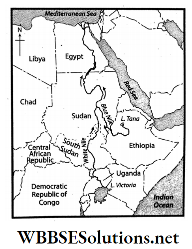 WBBSE Solutions For Class 7 Geography Chapter 10 Continent Of Africa Topic B Nile Basin Courses of the river nile