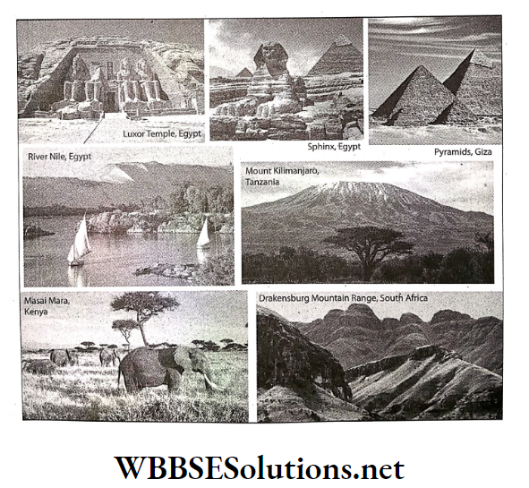 WBBSE Solutions For Class 7 Geography Chapter 10 Map Pointing Some important Tourist locations in Africa
