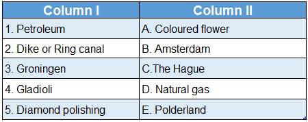 WBBSE Solutions For Class 7 Geography Chapter 11 Continent Of Europe Topic D Polderland Match the columns