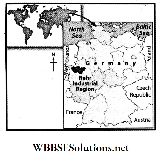 WBBSE Solutions for Class 7 Geography Chapter 11 Continent Of Europe Topic B Topic B Ruhr Industrial Region Location and area of Ruhar Industrial Region