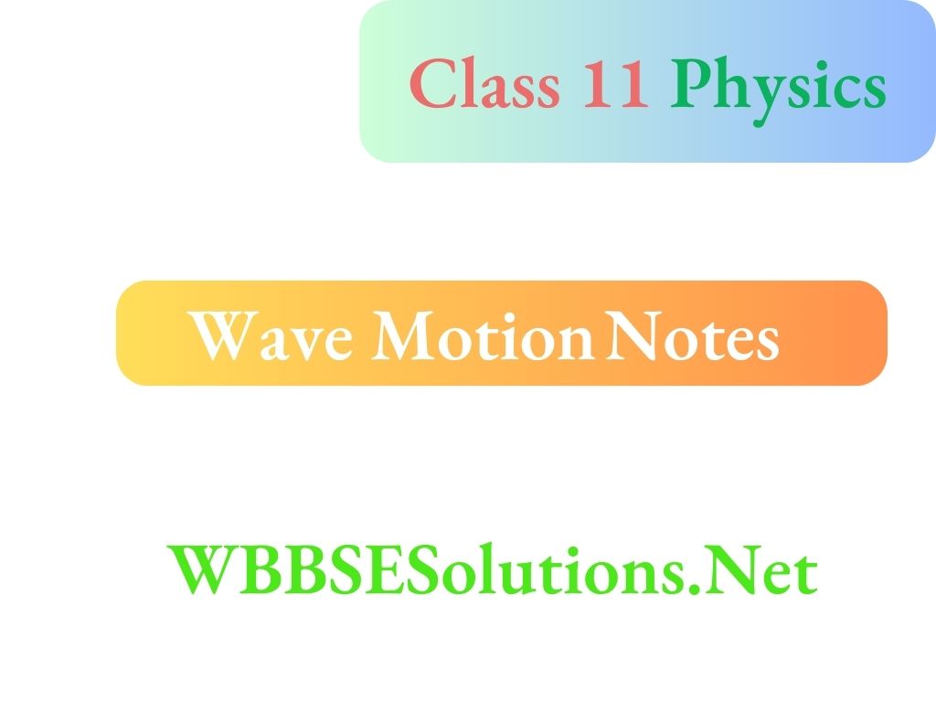 Class 11 Physics Notes For Wave Motion