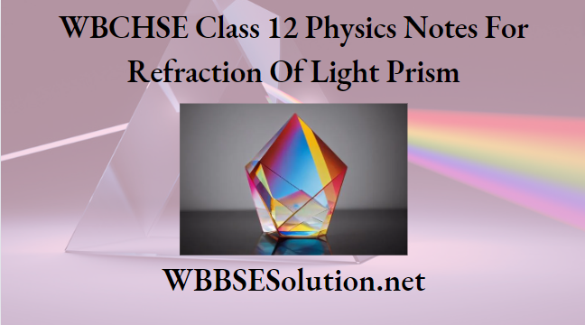 WBCHSE Class 12 Physics Notes For Refraction Of Light Prism